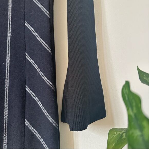 Derek Lam 10 Crosby Navy Blue Striped Mini Knitted Dress Size 6 - Picture 4 of 5